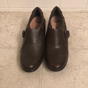 Clarks Collection Brown Leather Bootie Style Shoe